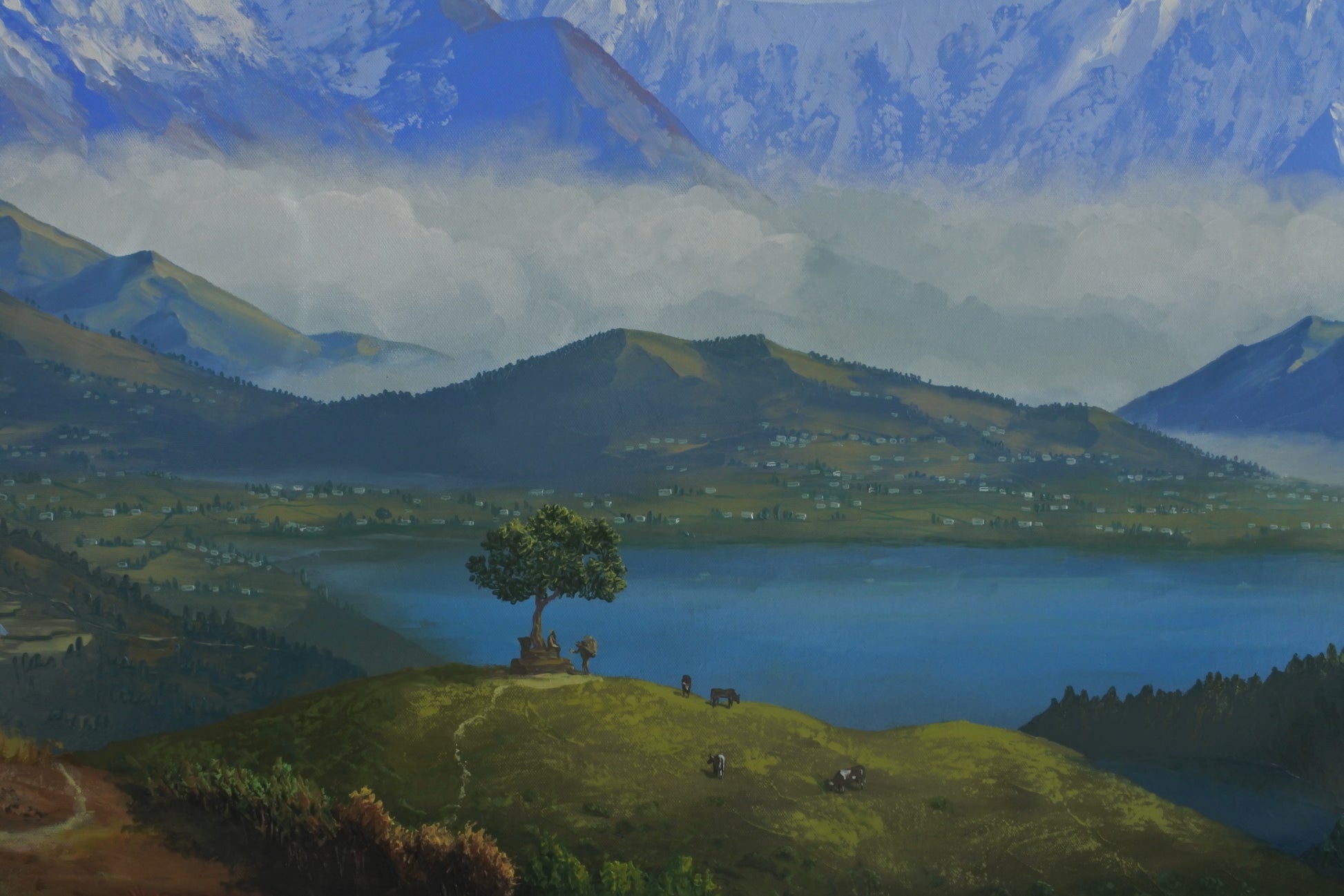Villages of Pokhara, Nepal , Landscape Painting