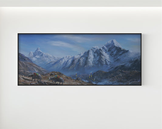 Everest, Ama Dablam, Trekking in Nepal, Nepal Landscape, Nepal Painting, Home Decor, Home Office, Decor, Ama Dablam, Everest Range