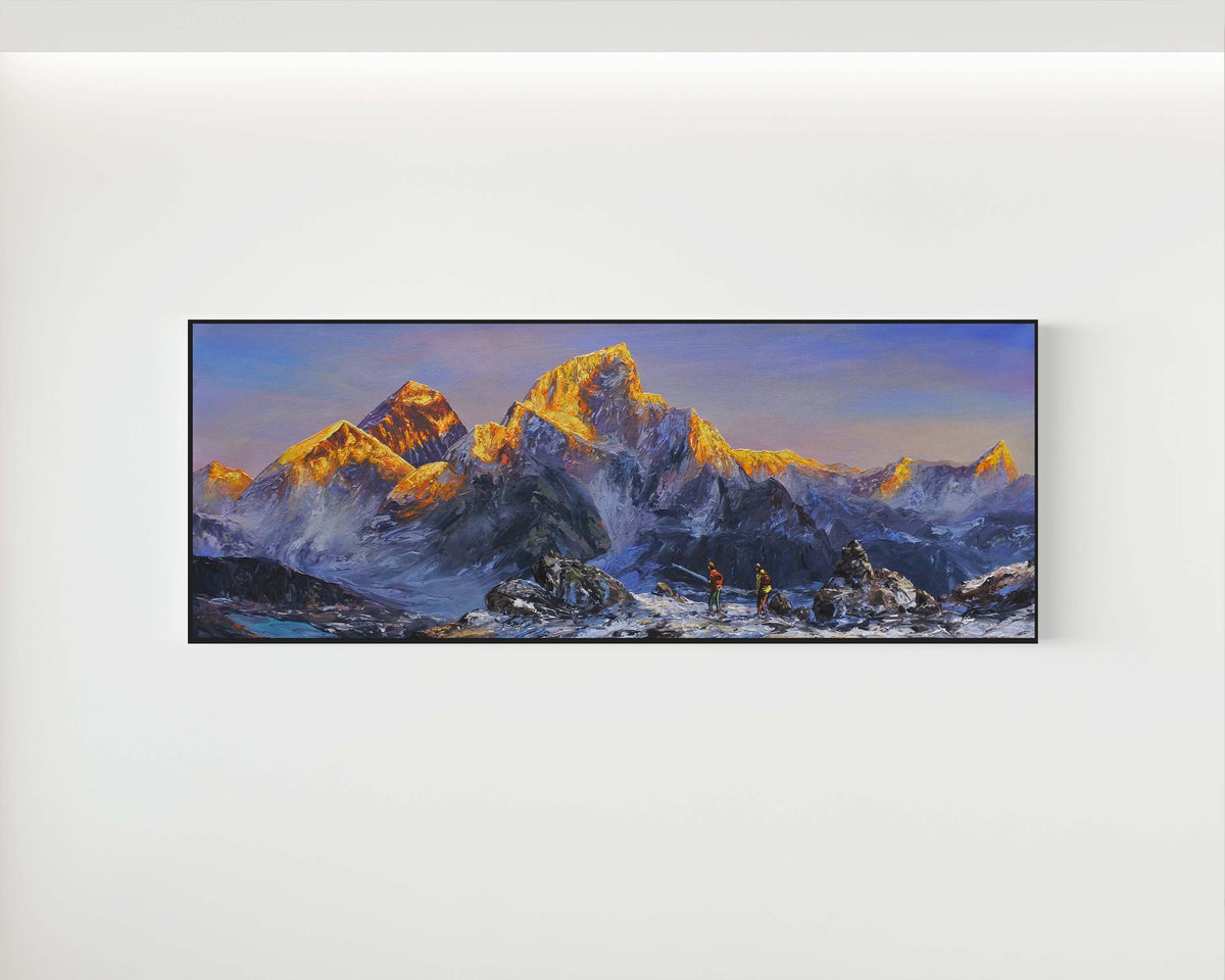Golden Sunrise of the Everest Range - Original Himalayan Painting