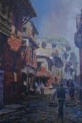 Bhaktapur Heritage Street – Original Nepal Cityscape in Acrylic