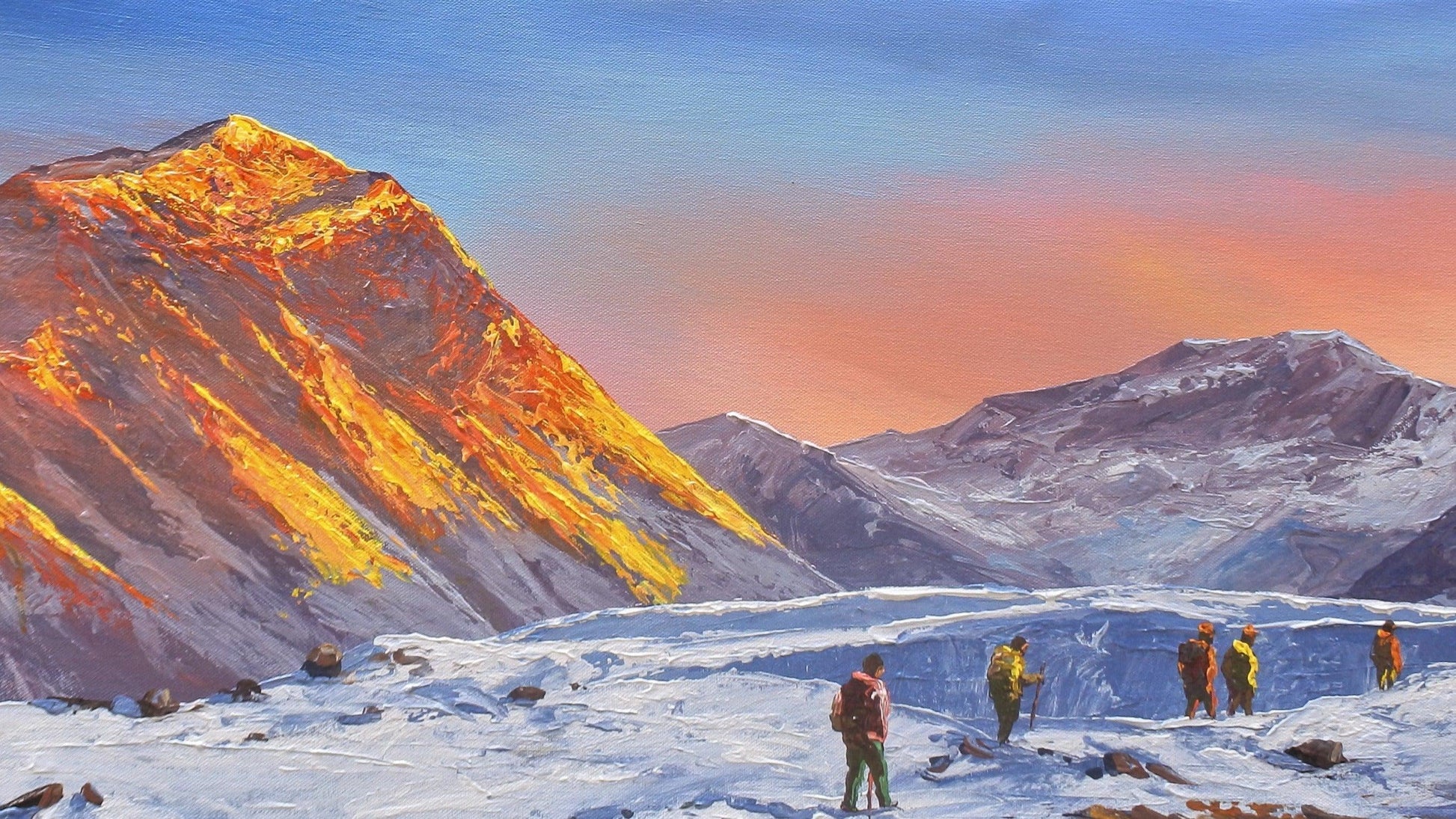 Everest, EBC Trek, Everest Trek, Gokyo Ri, Landscapes of Nepal, Oil Painting