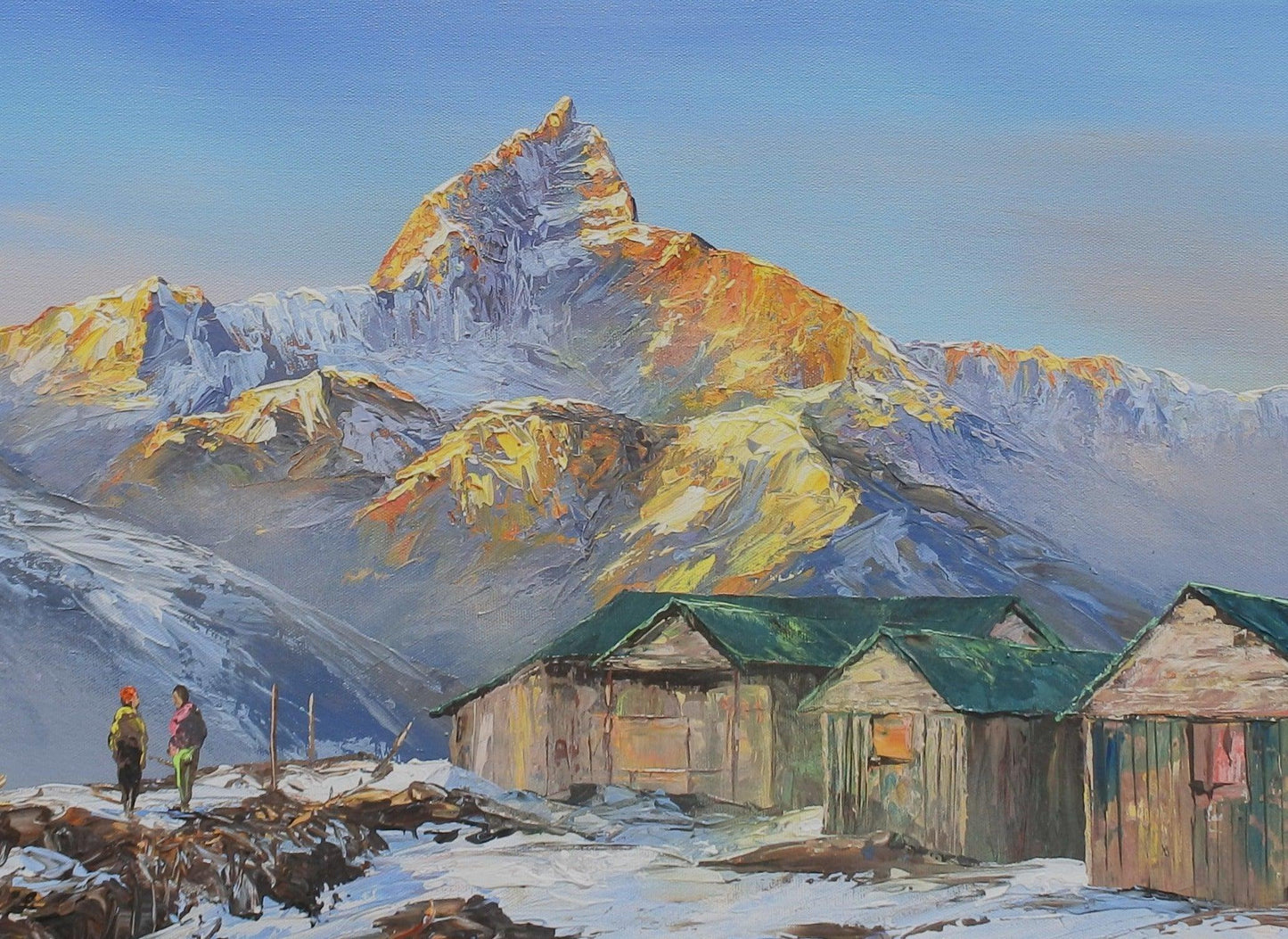 Annapurna, Annapurna South, ABC TREK, Trekking in Nepal, Annapurna Landscape, Oil Painting, Landscape Painting, Himalayan Landscape