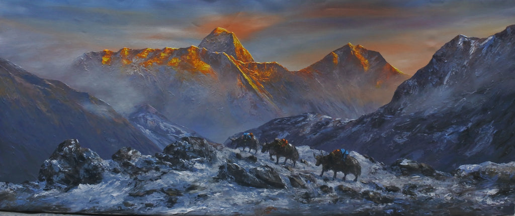 The Incredible Mt. Everest & Lhotse with Himalayan Yaks