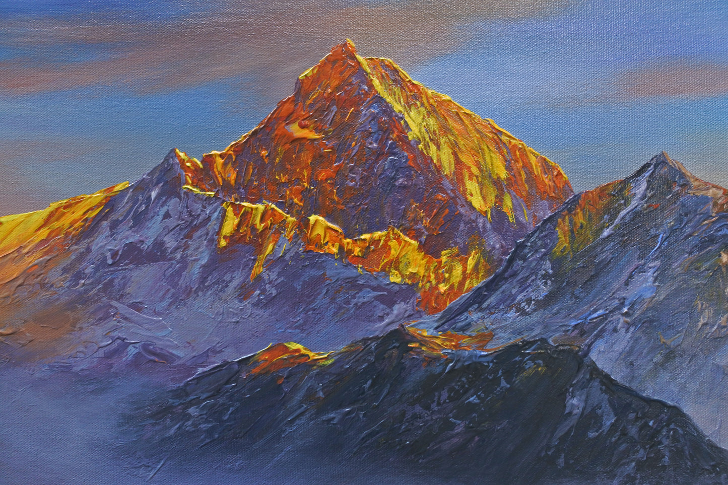 Annapurna, Annapurna South, ABC TREK, Trekking in Nepal, Annapurna Landscape, Oil Painting, Landscape Painting, Himalayan Landscape