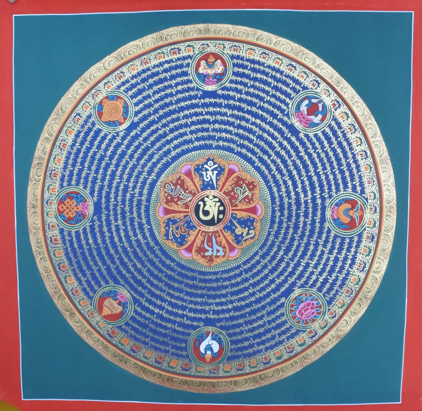 Mantra Mandala with Eight Symbols