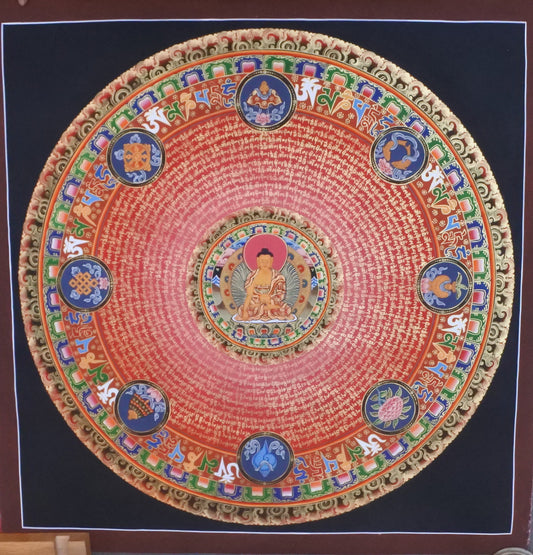 Yellow Buddha Mantra Mandala