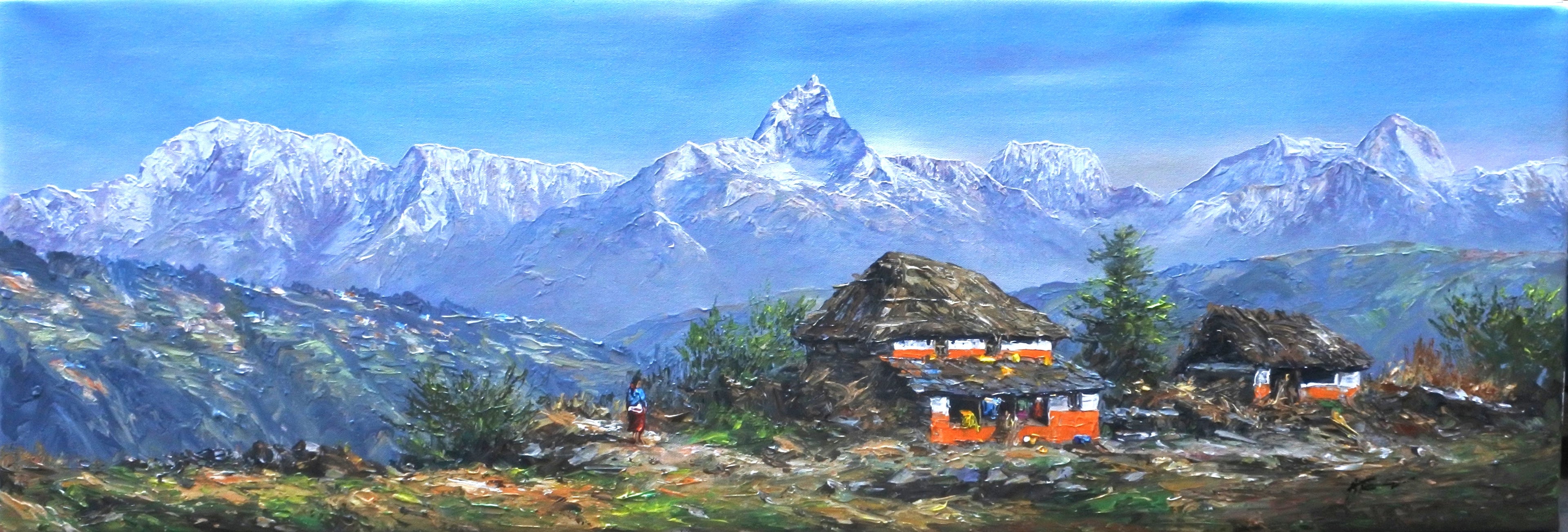 Annapurna South & I, Himchuli and Mt. FishtaiI, Ghandruk Village