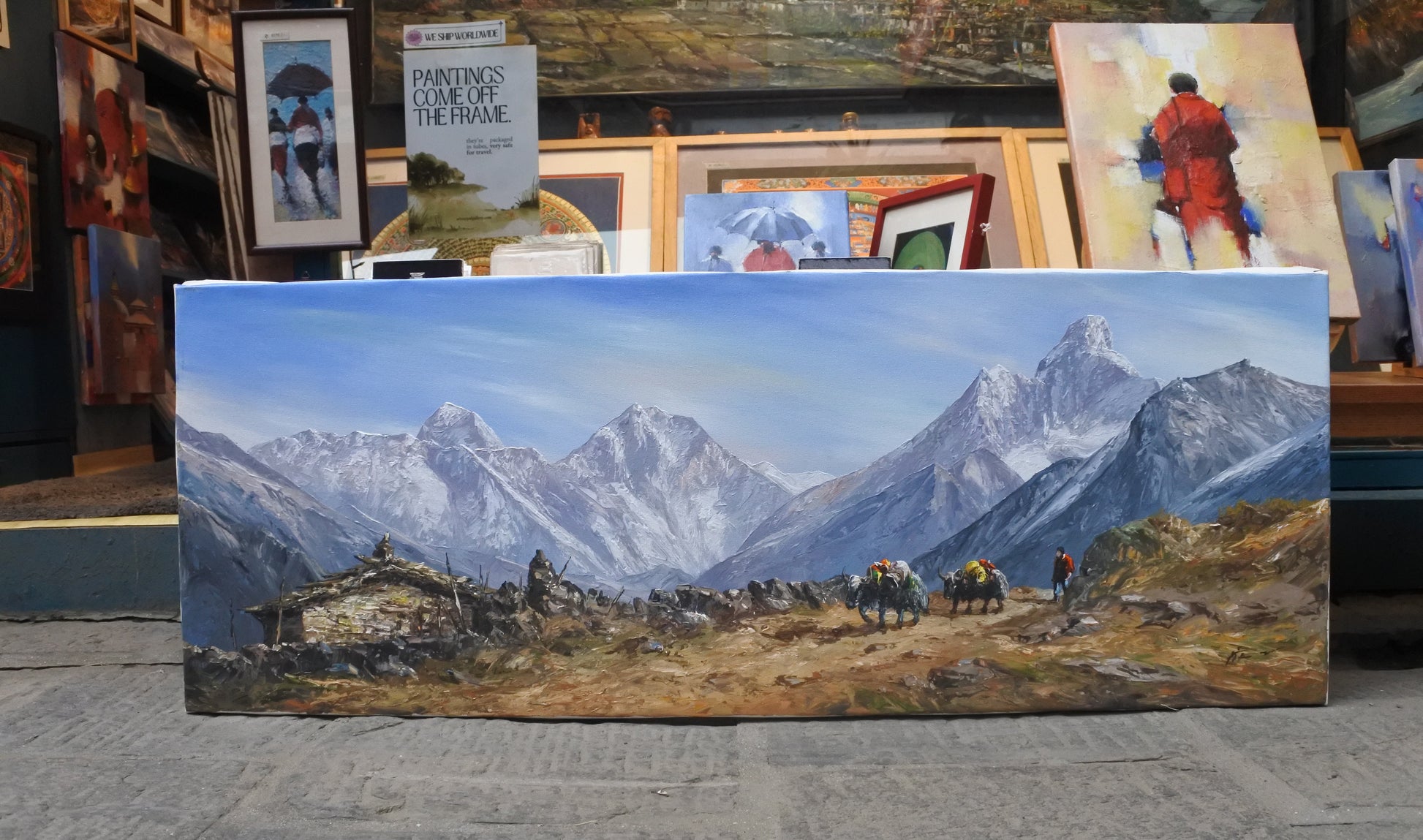 Mt. Everest, Lhotse & Mt. Ama Dablam with Himalayan Yaks