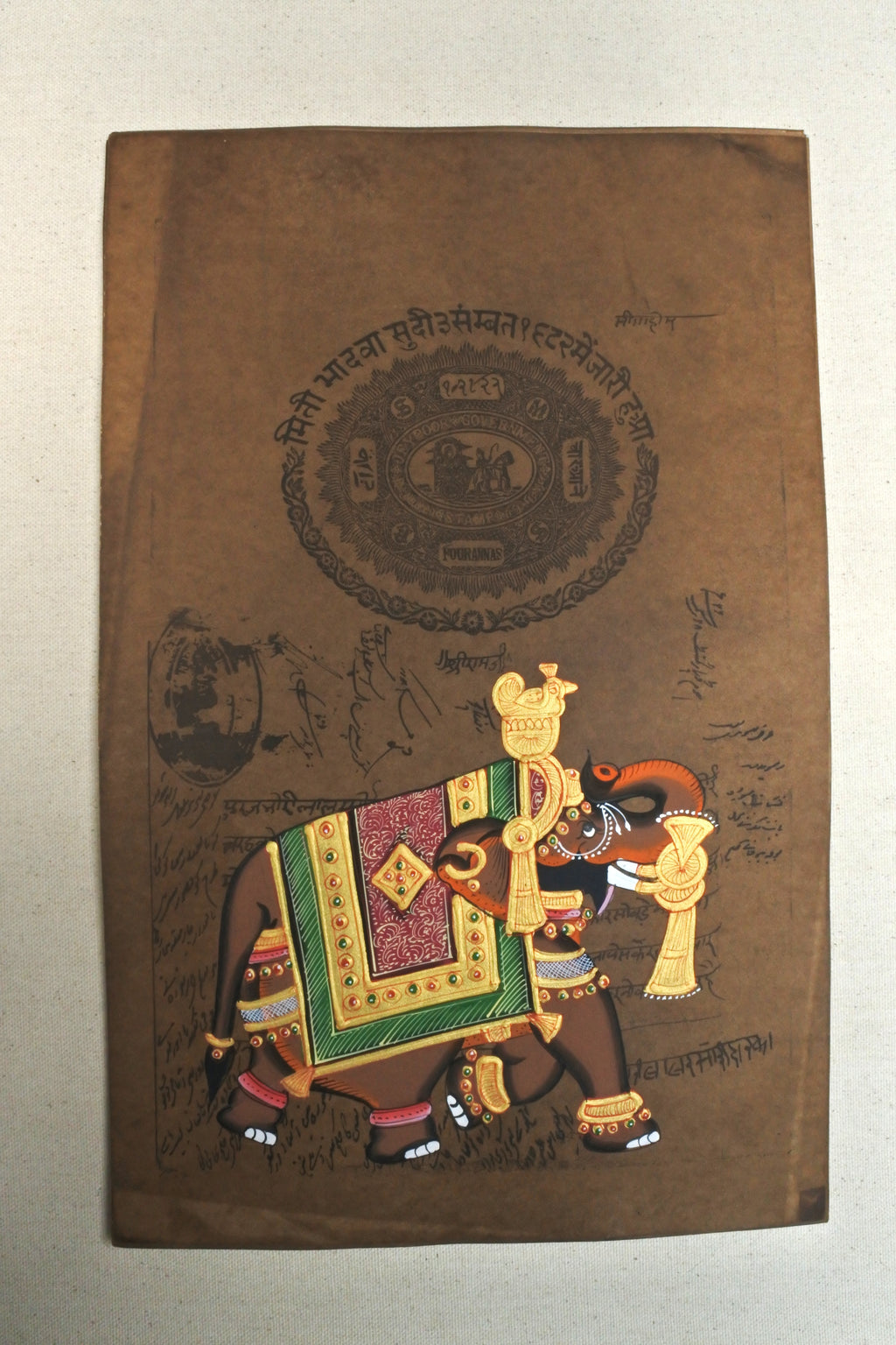 Royal Elephant : Royal Jaipur Stamp Paper Series – Sacred Hindu Art Collection