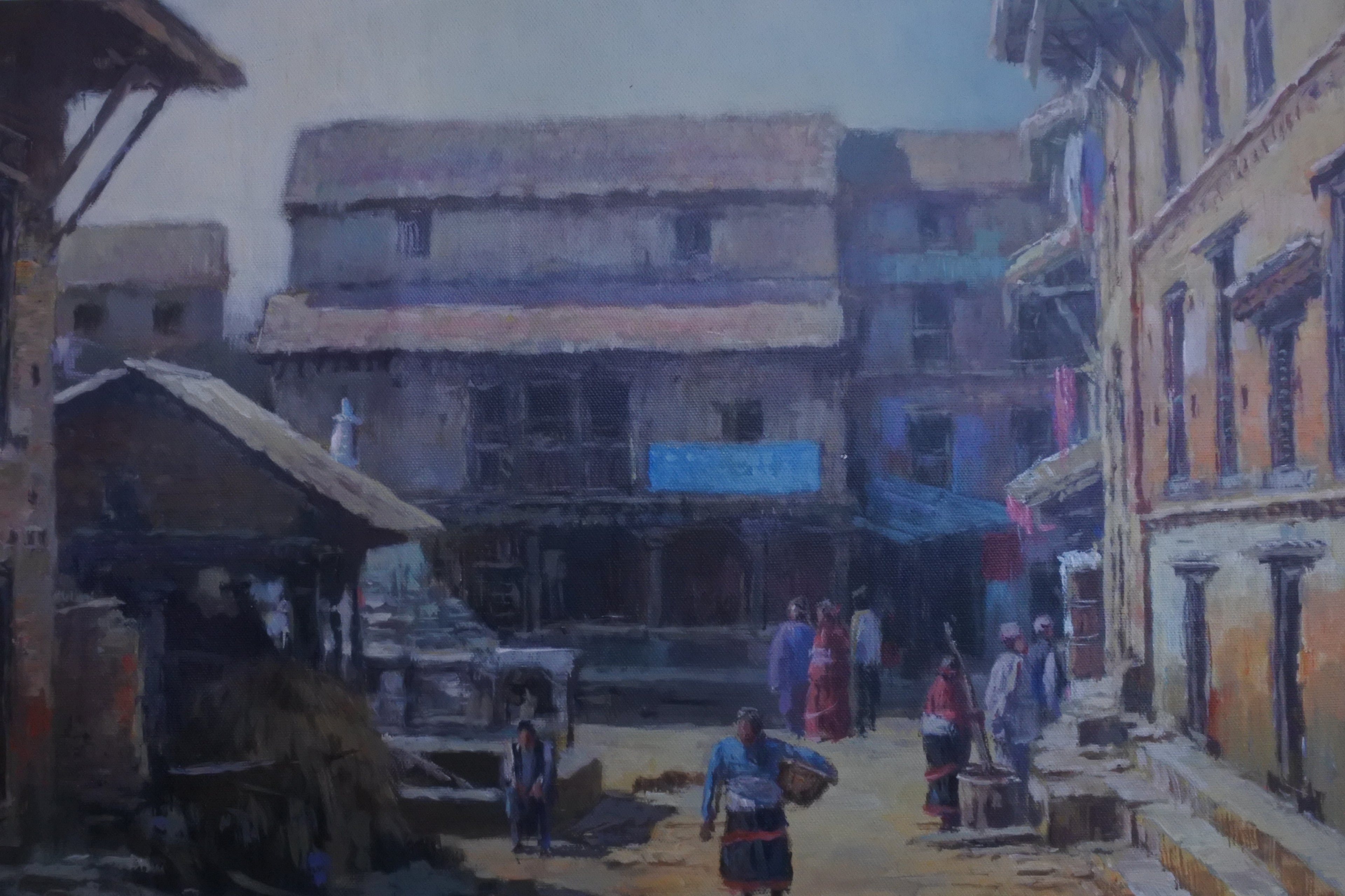 The Streets of Lalitpur - Original Acrylic Artwork