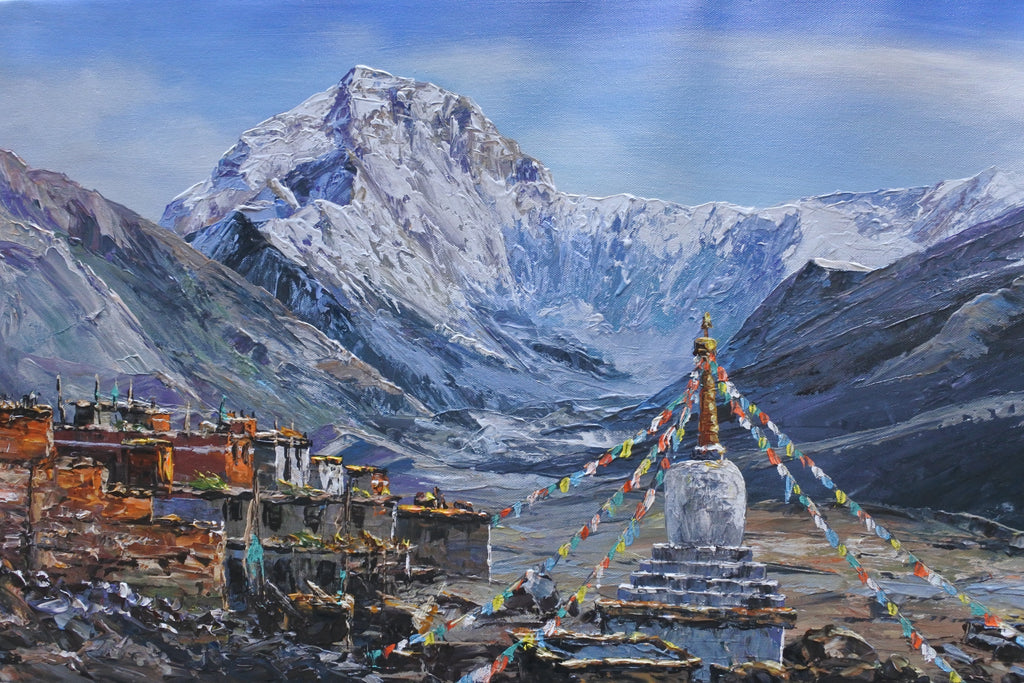 North Face of Mount Everest - Original Landscape Himalayan Painting
