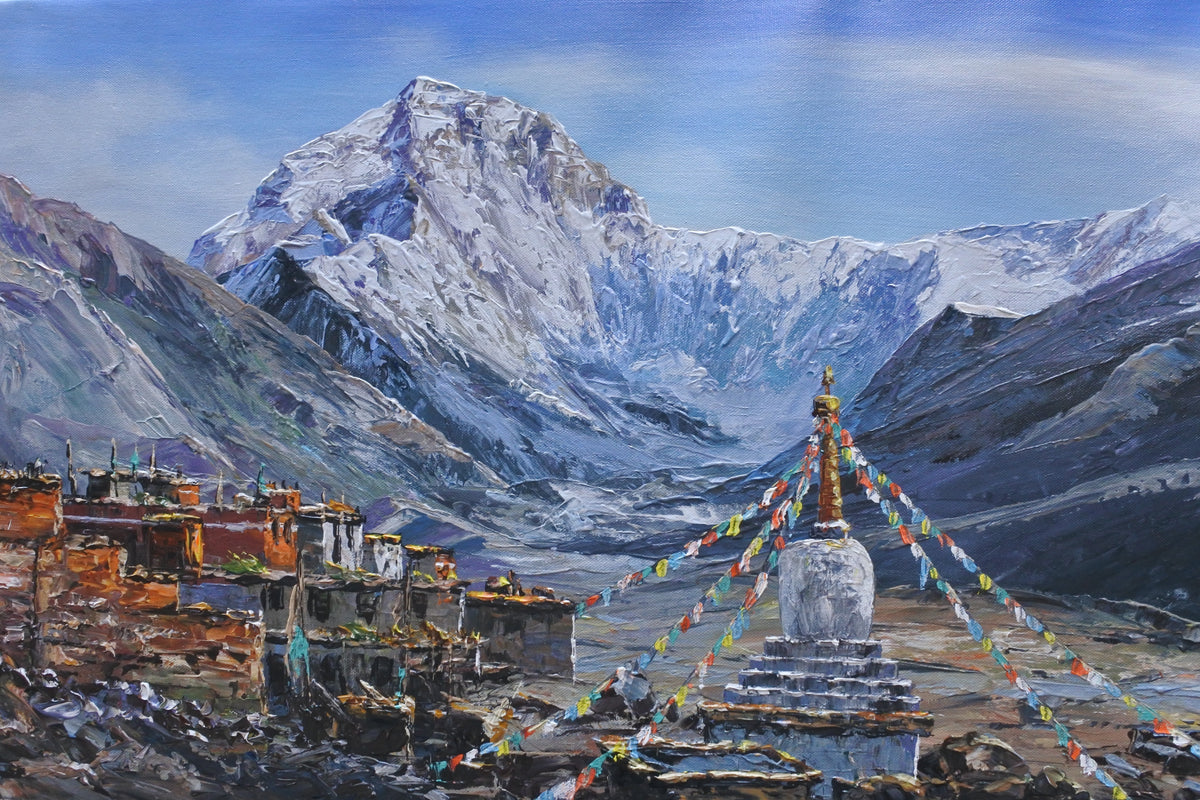 North Face of Mount Everest - Original Landscape Himalayan Painting