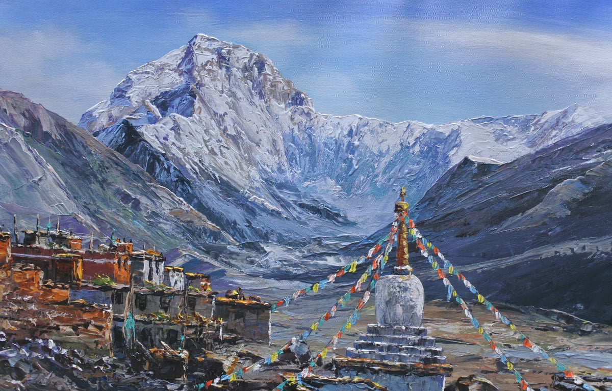 North Face of Mount Everest - Original Landscape Himalayan Painting