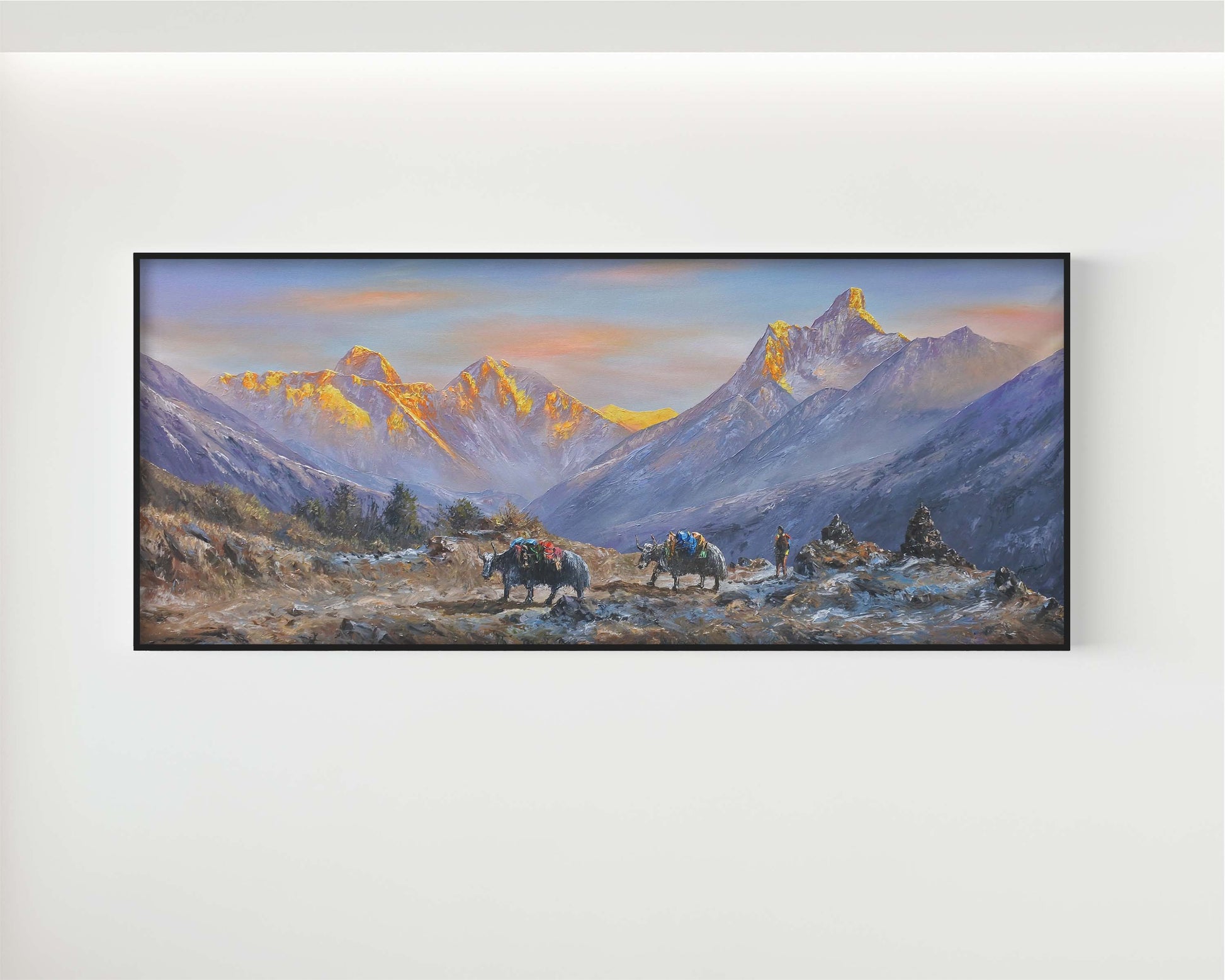 Mt. Everest Range Paranoma, Kala Patthar with Himalayan Yaks
