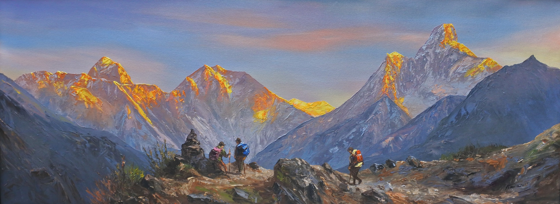 Trekking, Nepal, Sunset Painting, EBC TREK, Everest Base Camp