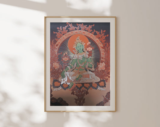 Green Tara, Goddess Green Tara, Thangka, Tara Thangka, Tibetan Art, Buddhist Art, White Tara Thangka, Traditional Thangka, Nepalese Art