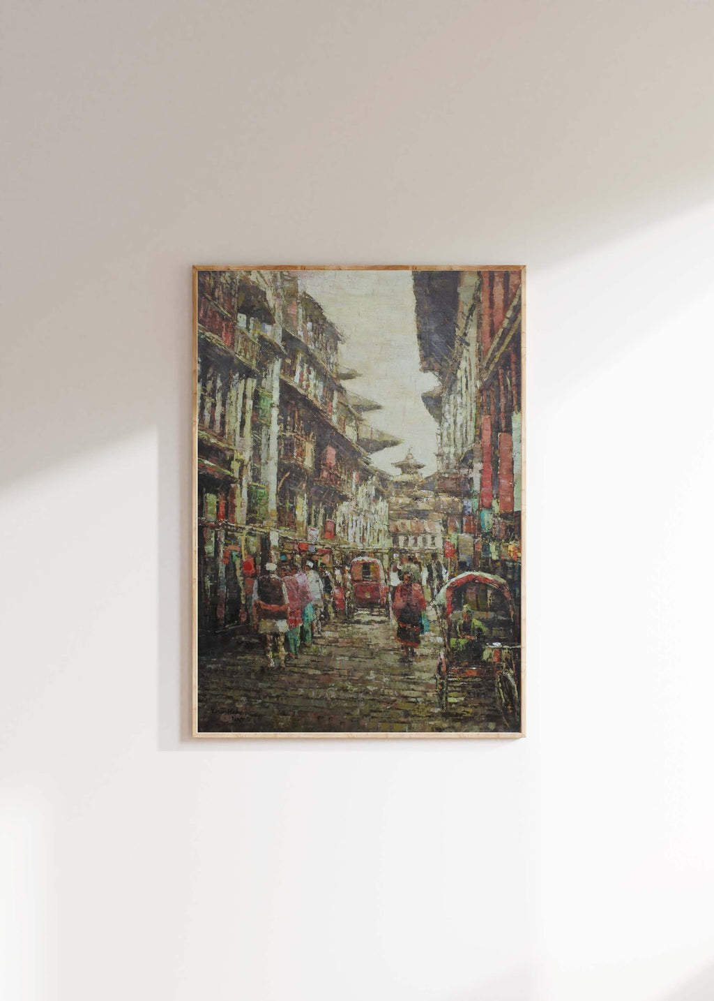 Kathmandu painting, Asan market painting, Indra Chowk artwork, Nepal wall art, Nepal painting, Kathmandu cityscape art, Nepalese artwork, handmade Nepal painting, Kathmandu street painting, Nepal cultural art, Nepal home decor, Nepal souvenir artwork, traditional Nepal painting.