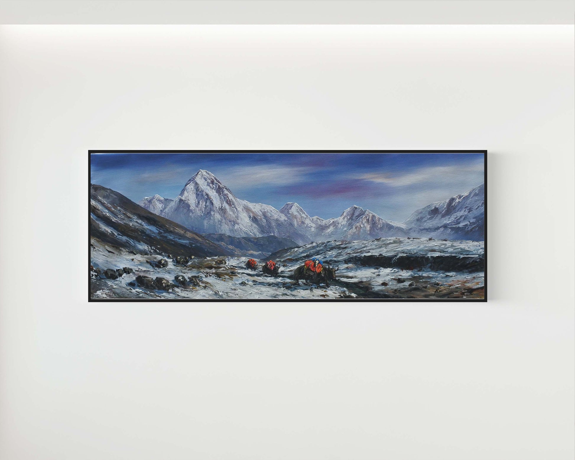 hand-painted mountain artwork for sale, 
affordable original art, 
one-of-a-kind landscape painting, 
collectible Himalayan artwork