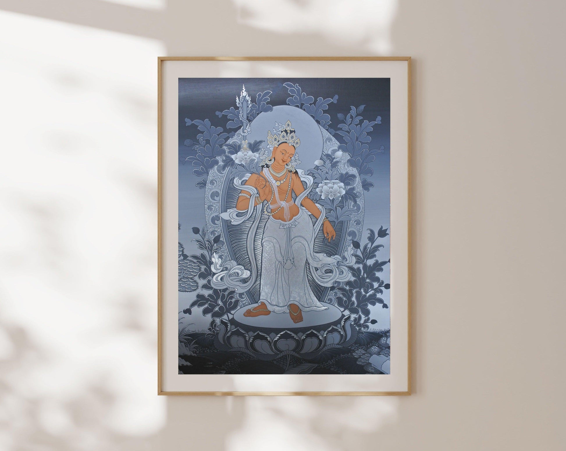 Standing Manjushri, Traditional Thangka, Tibetan Thangka, Manjushri Thangka, Tibetan Thangka