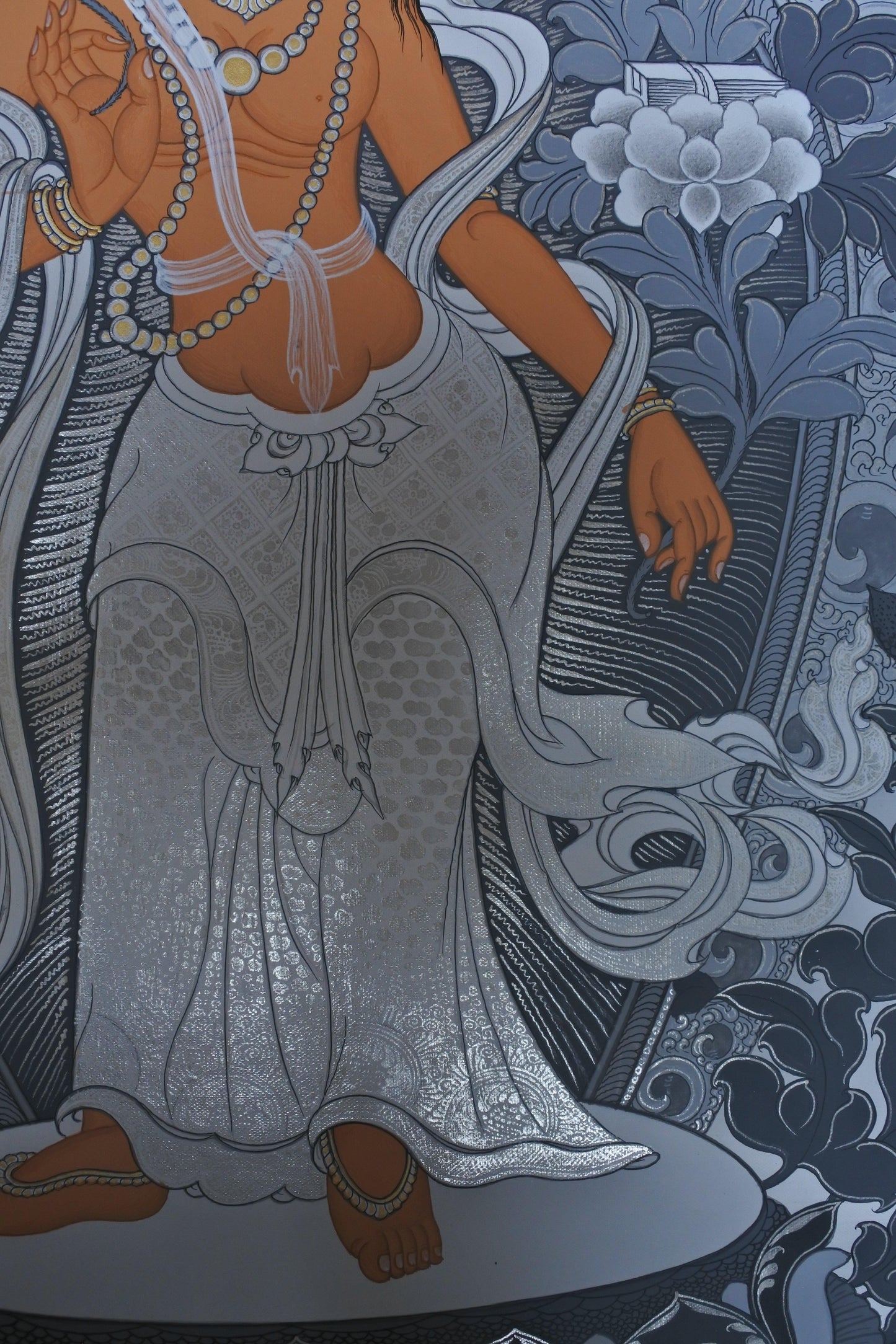 Standing Manjushri, Traditional Thangka, Tibetan Thangka, Manjushri Thangka, Tibetan Thangka