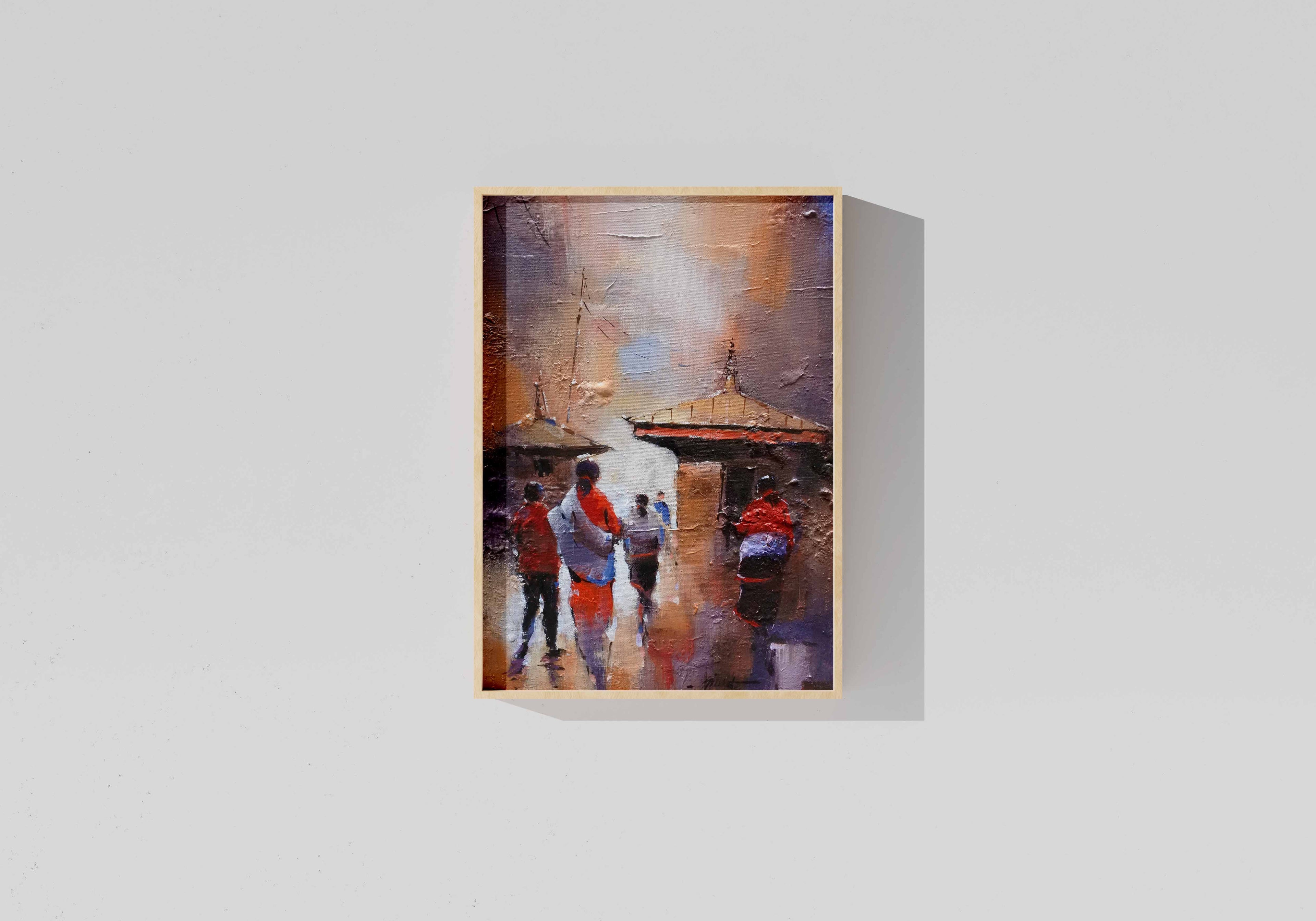 Quiet Passage – Original Figurative Painting Inspired by Temple Streets