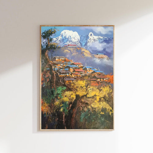 Annapurna South, Annapurna Range, Abstract Art, Acrylic Art, Monument Art, Nepali Art, Nepalese Art, Colorful Art, Vibrant Art, Landscape in Abstract