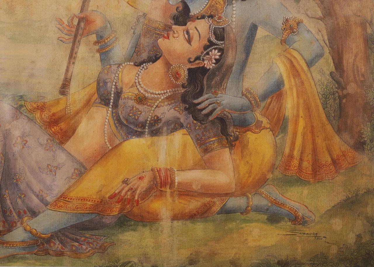Radha Krishna Fine Art Print – Limited Edition on Hahnemühle Paper by Samundra Man Singh Shrestha