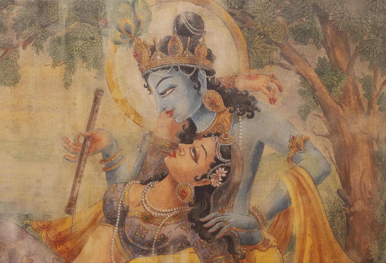 Radha Krishna Fine Art Print – Limited Edition on Hahnemühle Paper by Samundra Man Singh Shrestha