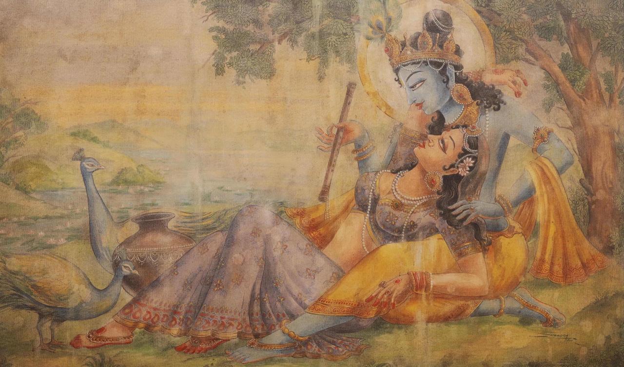 Radha Krishna Fine Art Print – Limited Edition on Hahnemühle Paper by Samundra Man Singh Shrestha