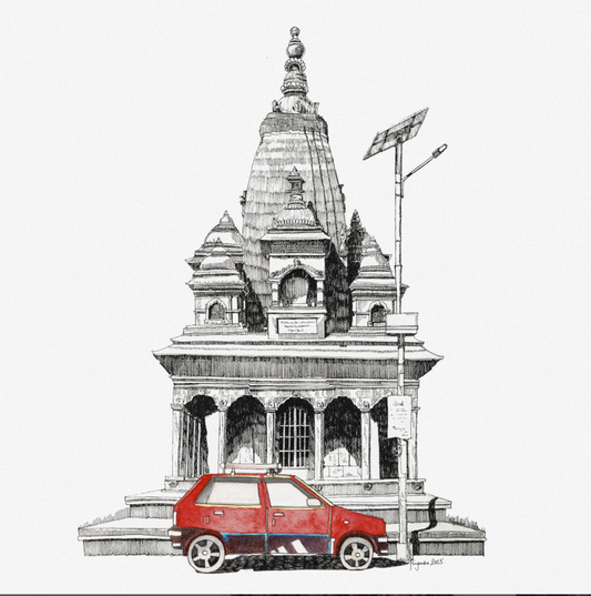 The Red Taxi in Patan