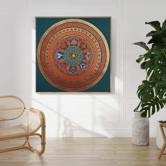 Mantra Mandala with Eight Symbols