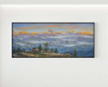 Original Himalayan Mountain Landscape Painting – Golden Sunrise Over the Himalayas