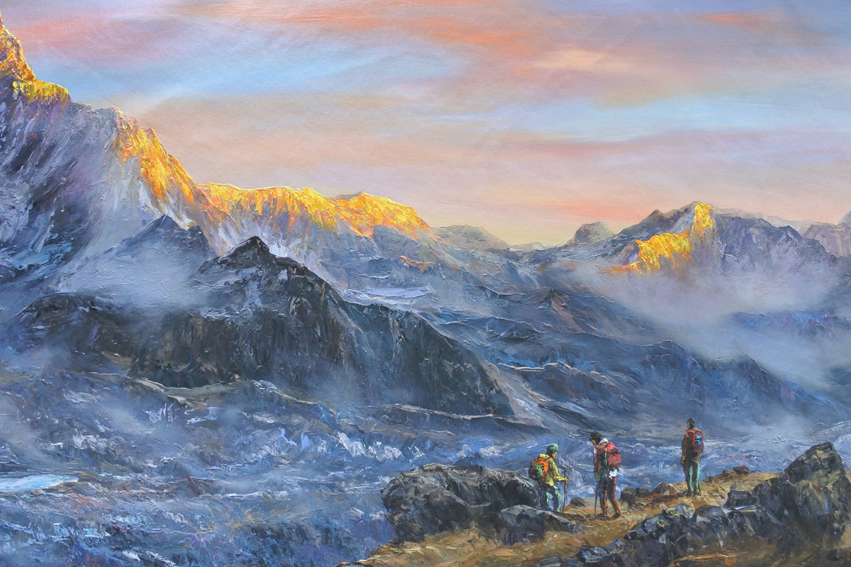 everest painting from nepal, large landscape painting
