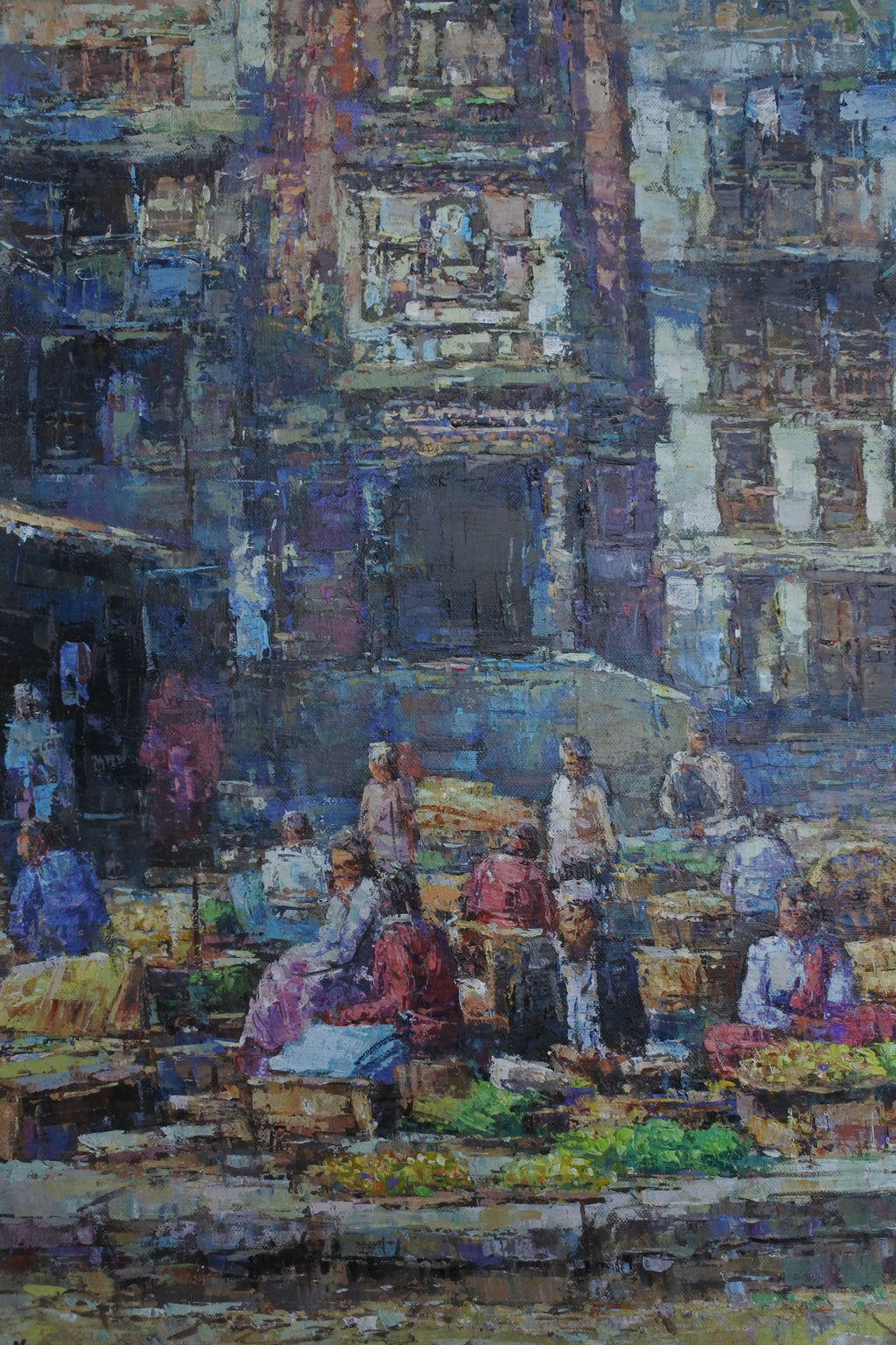 Shop handmade Kathmandu paintings inspired by Maru’s historic Newari architecture and market life. Discover original Nepalese cityscape art at Arts Nepal Gallery.