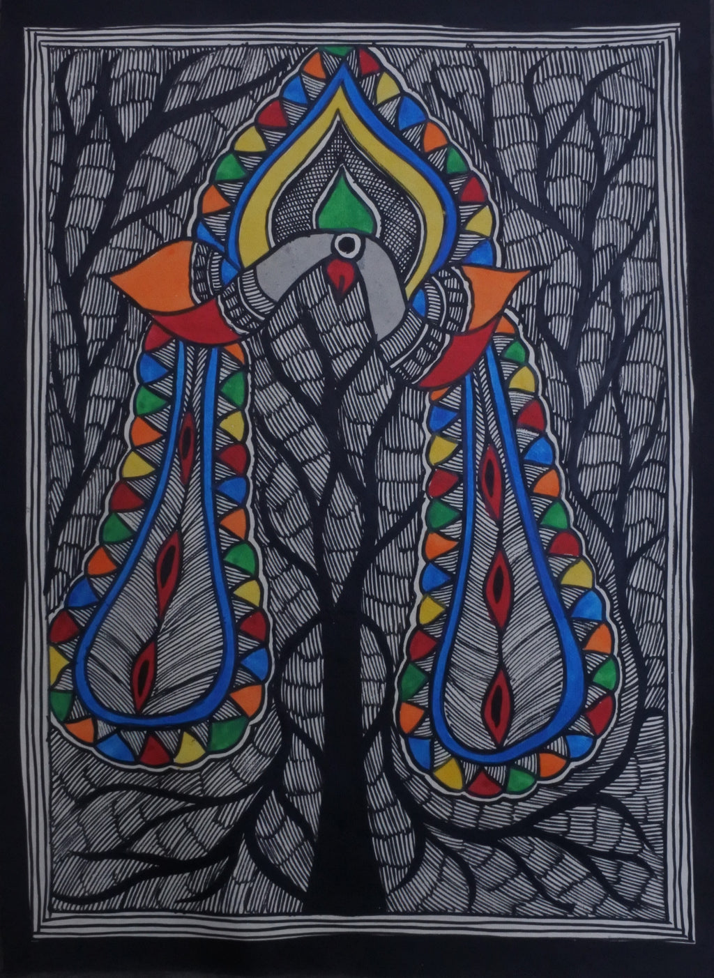 Colorful abstract design on a black background