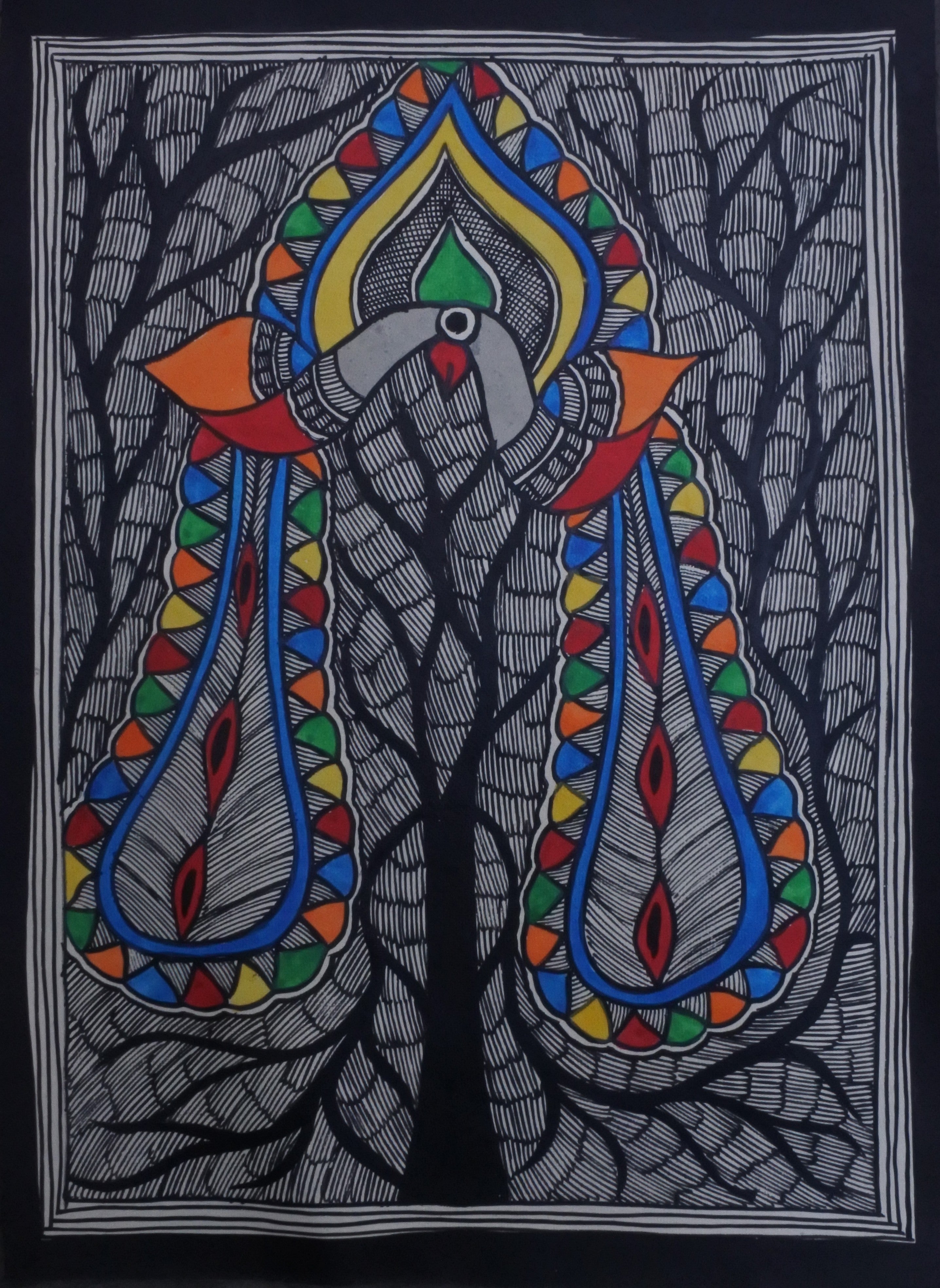 Colorful abstract design on a black background