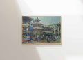 impressionistic cityscape, original Nepal cityscape painting for sale,
hand-painted cultural artwork from Nepal, impressionistic figurative cityscape painting, traditional architecture painting Nepal