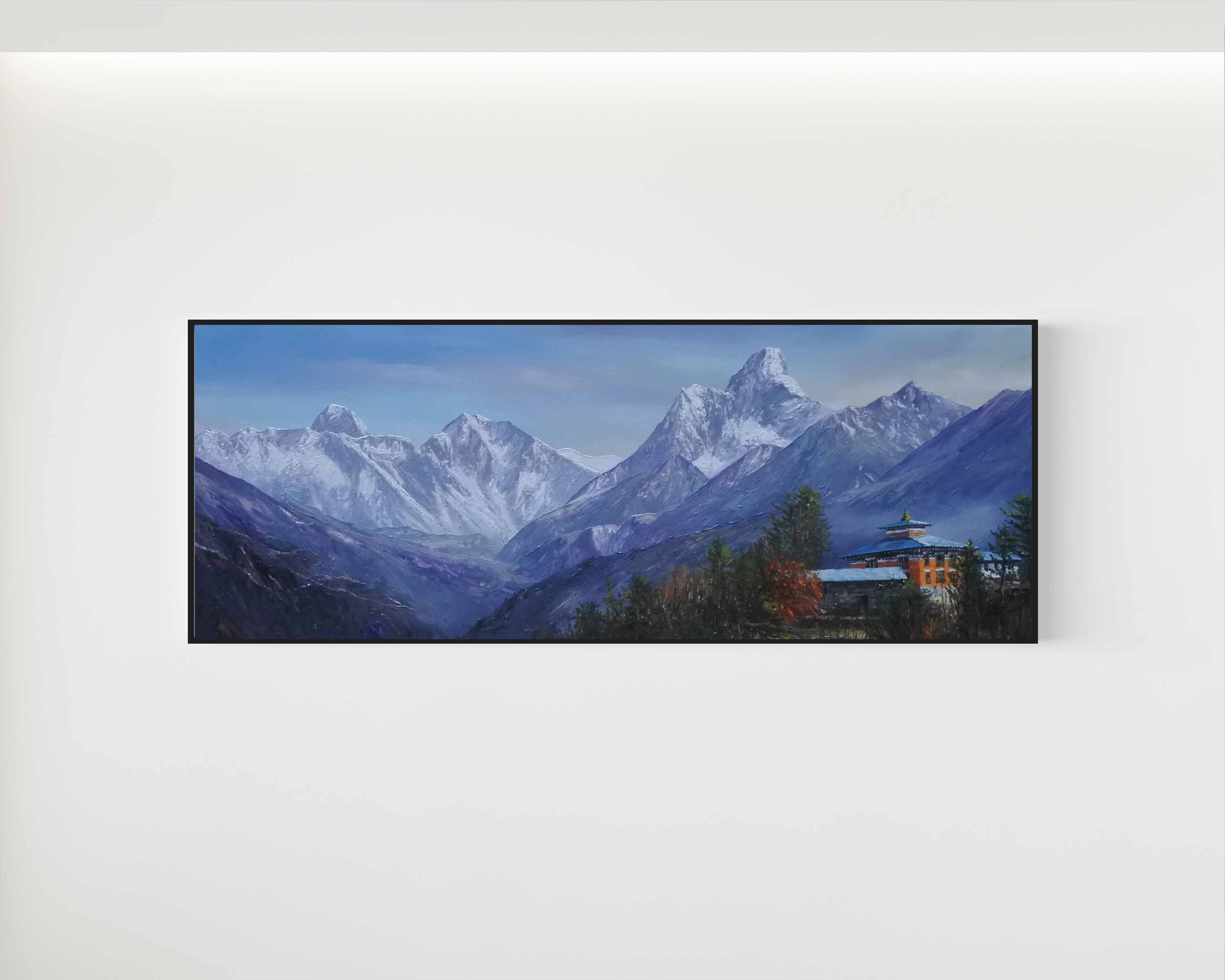 Tengboche Monastery – A Himalayan Stillness (Original Oil Painting)