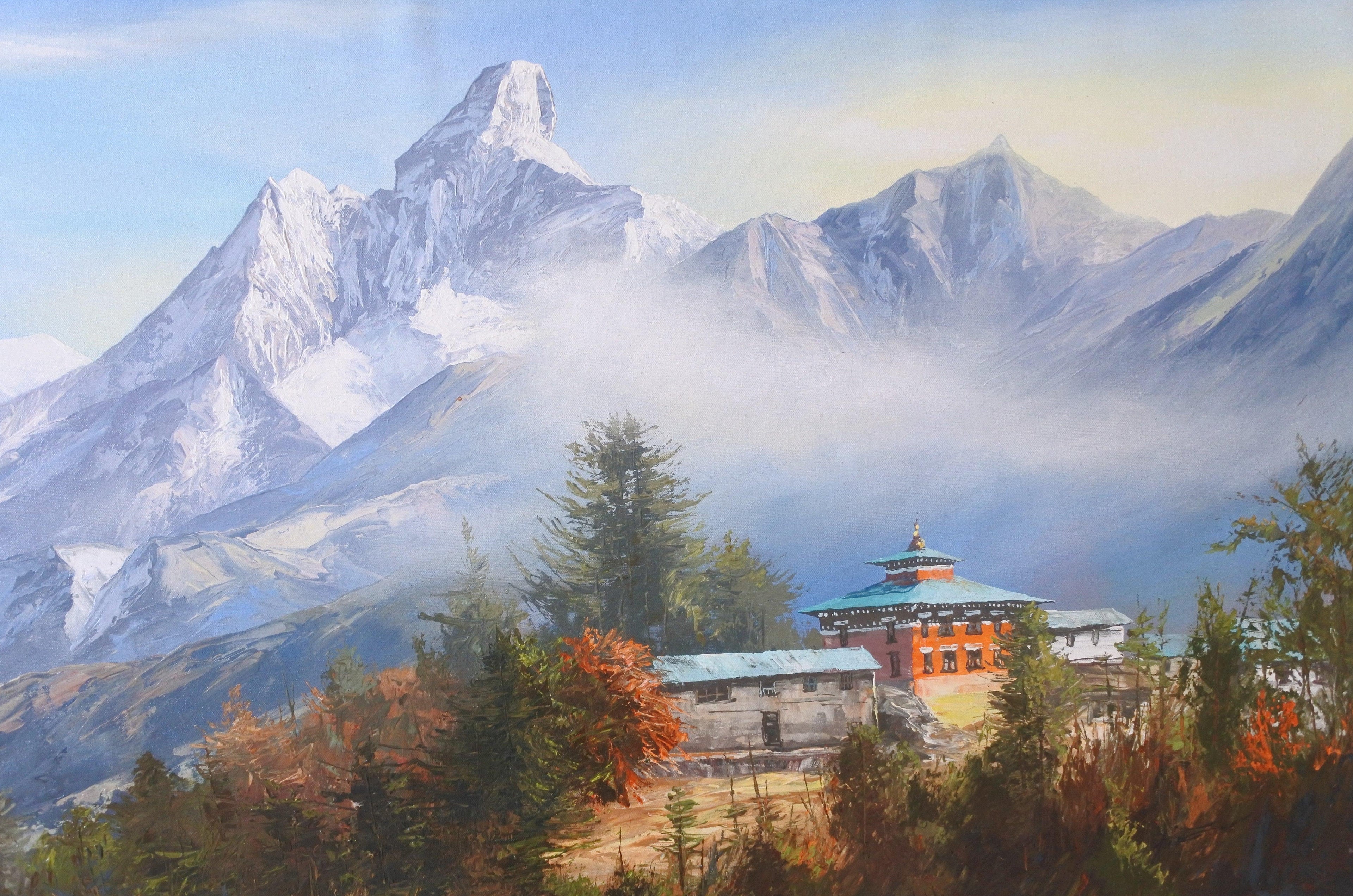 Tengboche Monastery with Mt. Ama Dablam Painting