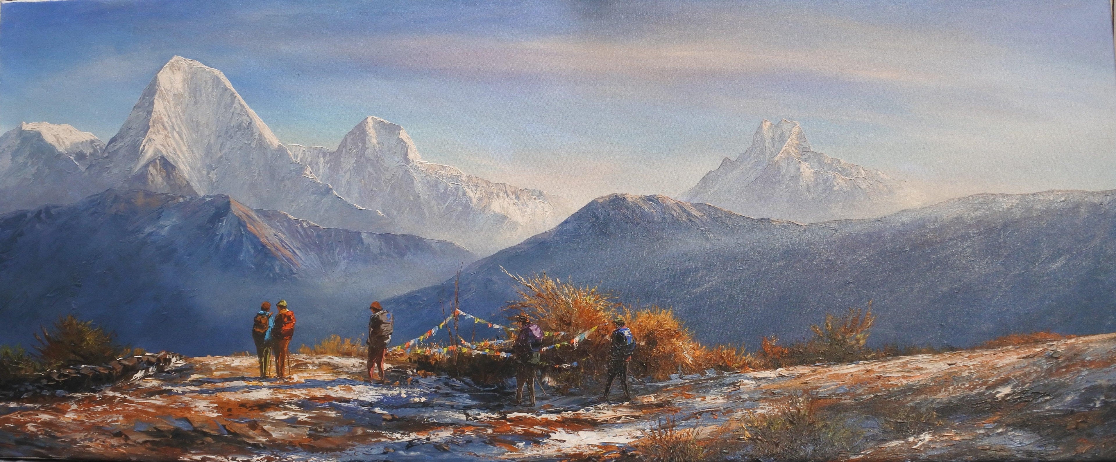 Annapurna, Himchuli Peak, and Mt. Fishtail