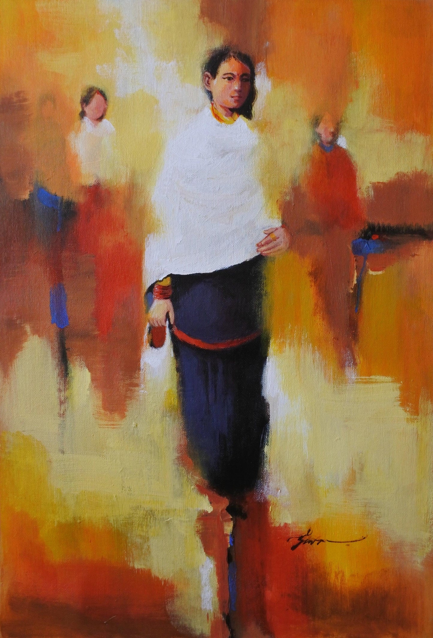 A Vibrant Artwork of Nepalese Women