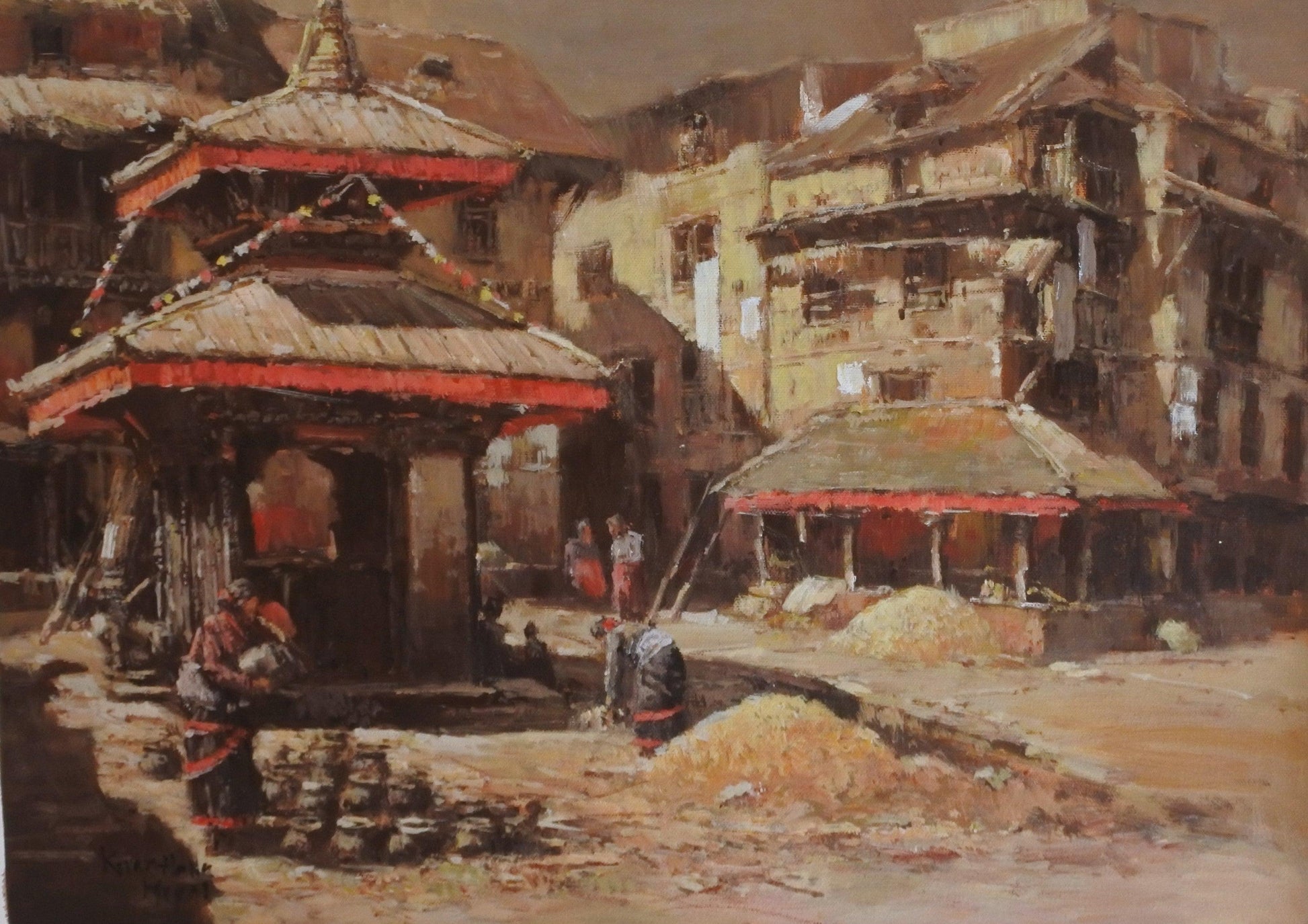 Bhaktapur, Bhaktapur Art, Bhaktapur Painting, Art, Art for home, Acrylic Painting, Affordable Painting