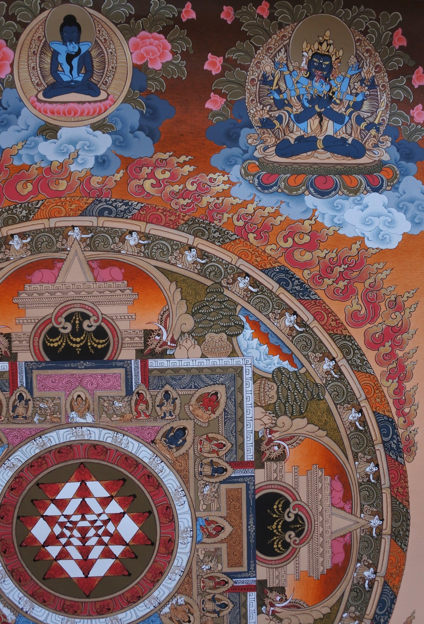 shri yantra, shri yantra mandala, thangka, tibetan thangka, thangka art, mandala, masterpiece art, gold thangka