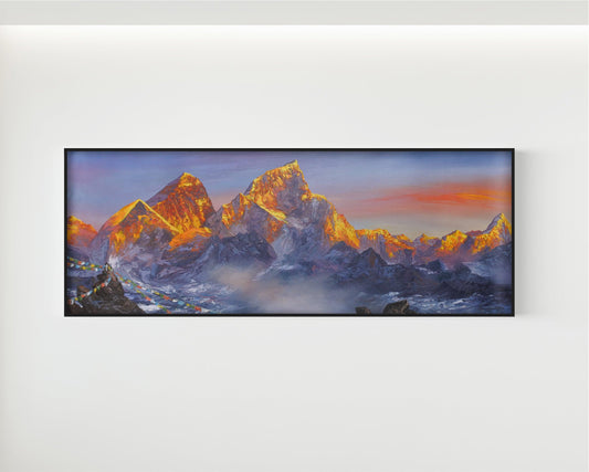 The Everest Range, Mt. Everest, Mt. Lhotse, Everest Nepal, Everest Trek, Paintings of Everest