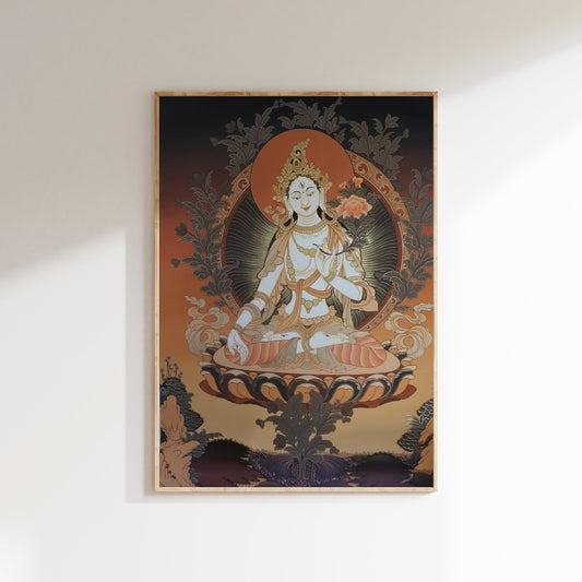 White Tara, Goddess White Tara, Thangka, Tara Thangka, Tibetan Art, Buddhist Art, White Tara Thangka, Traditional Thangka, Nepalese Art